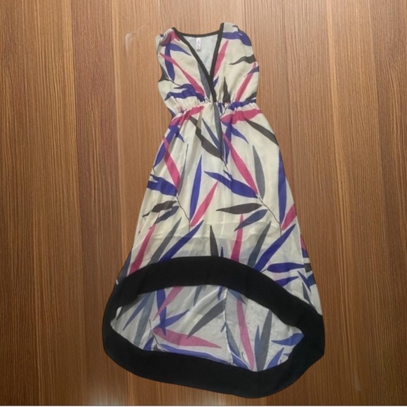 Sweet Pea Leaf Print High Low Dress Size M - Picture 14 of 15